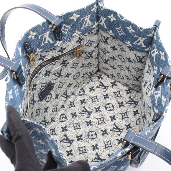Louis Vuitton On the Go MM Monogram Jacquard Denim Tote Bag, denim and leathe... - Picture 3 of 6